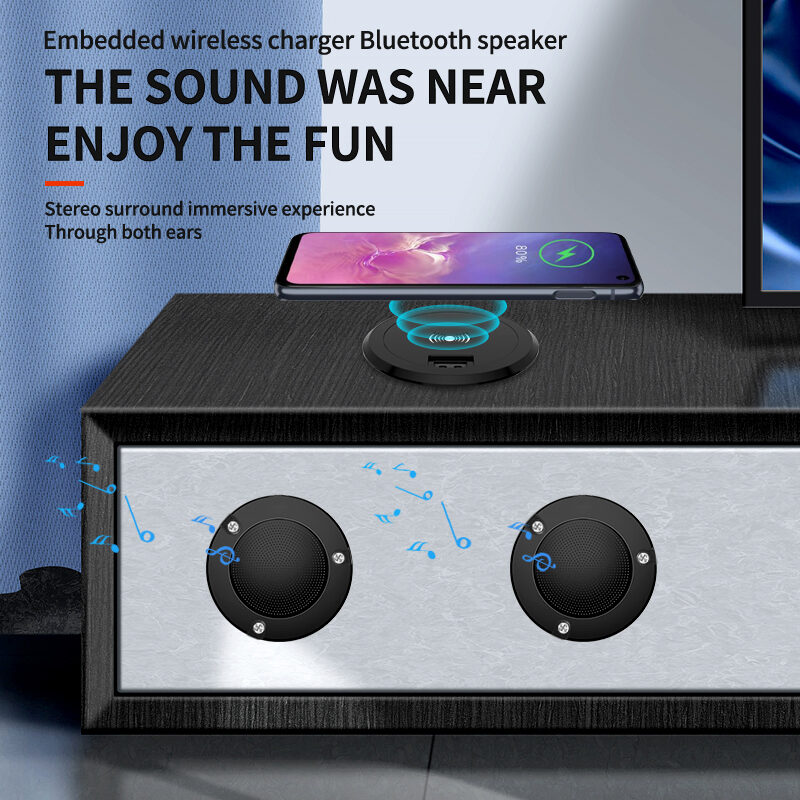 Invisible Smart Bluetooth Stereo Speaker, Multi-function Embedded Audio wireless Charger For Home Hotel Commercial Use