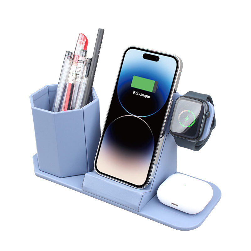3 In 1 Wireless Charger Stand With Pen Holder Multifunctional Desktop Charging Bracket
