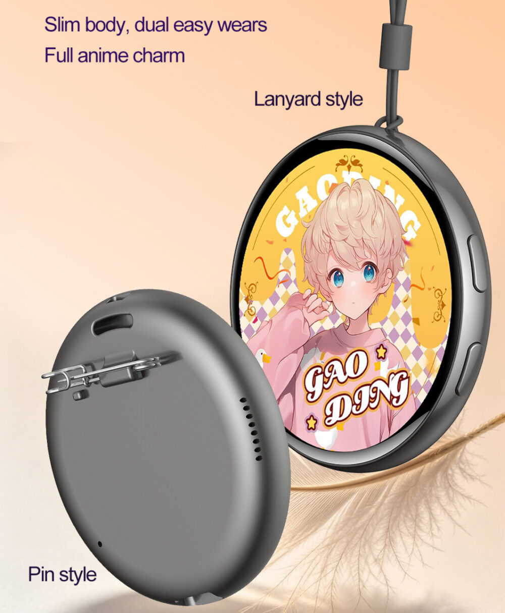 Sound Enabled Button Badge, Anime Cartoon Brooch, Creative Voice Pin