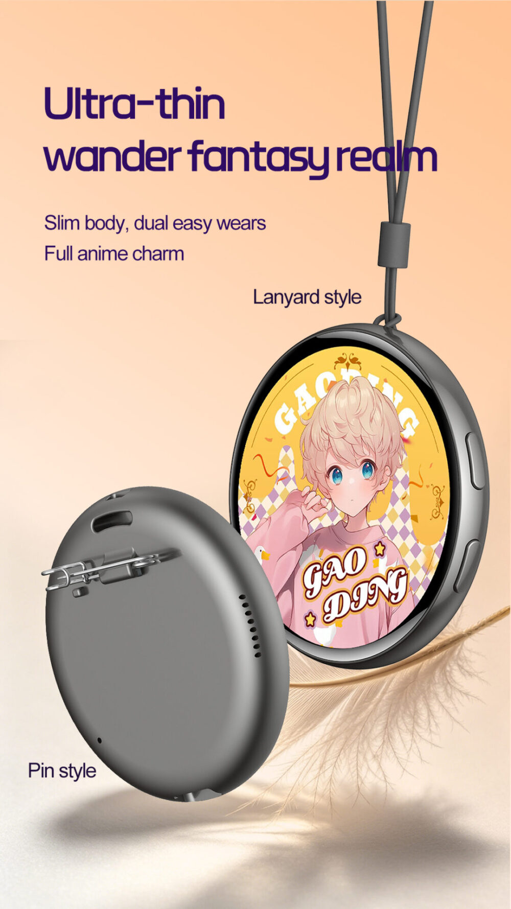 Custom Rechargeable Bluetooth Sound Badge Glowing Lapel Pin for Cosplay Anime