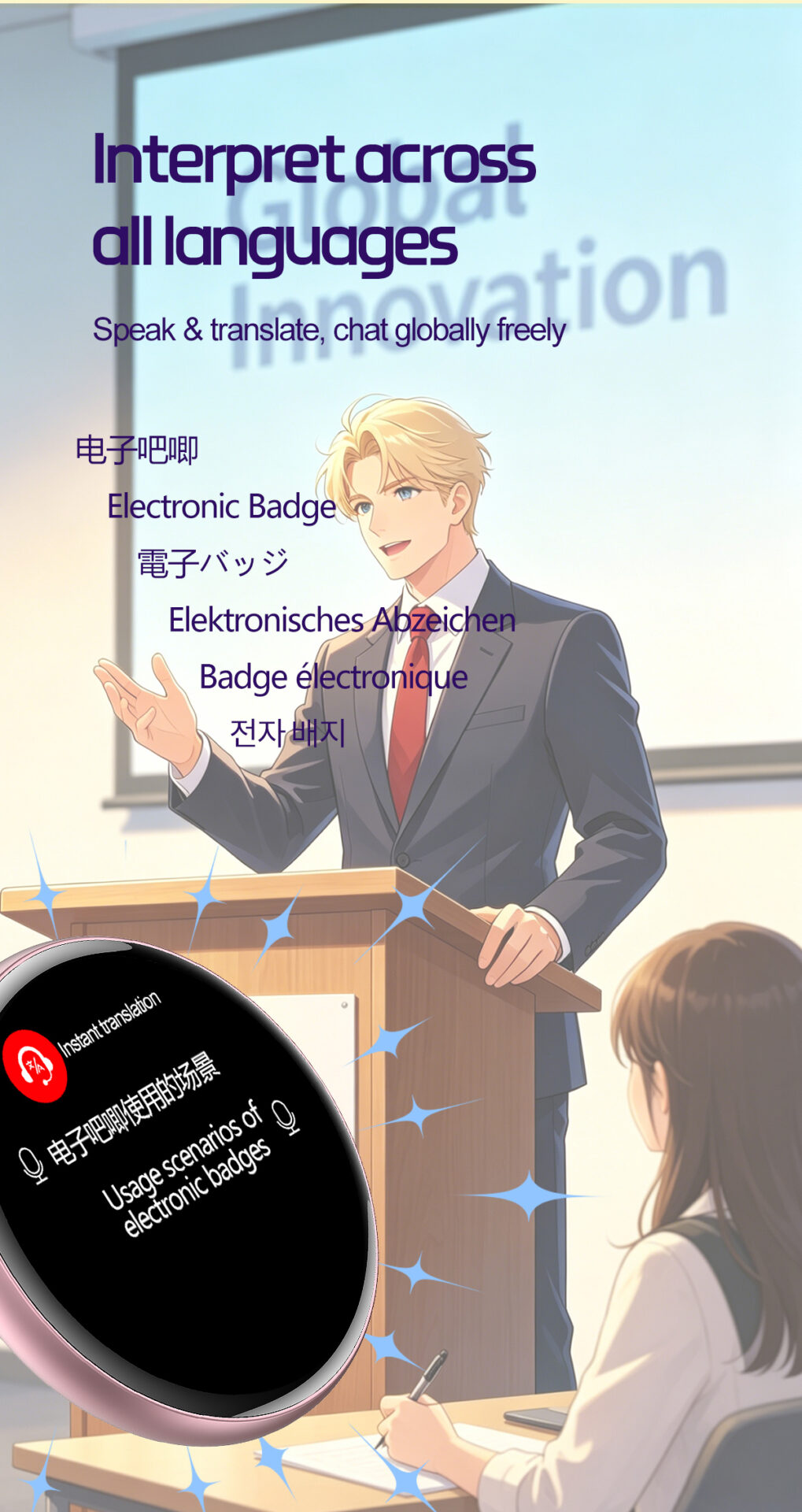 Custom Rechargeable Bluetooth Sound Badge Glowing Lapel Pin for Cosplay Anime - Image 17