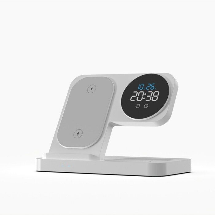 4-in-1 wireless charging stand with colock