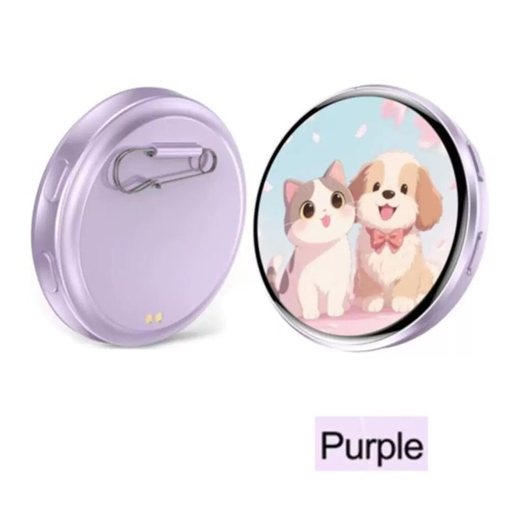 AI Smart Electronic Badge, Bluetooth Custom Image Video Luminous Pin, DIY Fridge Magnet Ornament