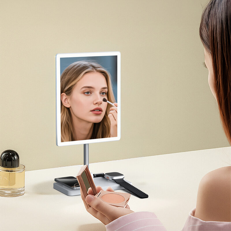 3-in-1 Wireless Charging LED Makeup Mirror