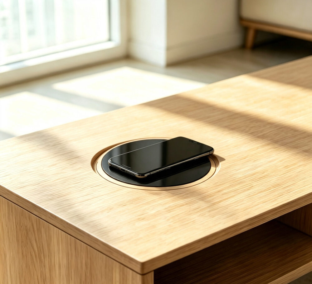 Embedded Wireless Charger, Built-in Hidden Qi Wireless Charging Pad for Table, Bar Counter, Coffee Desk