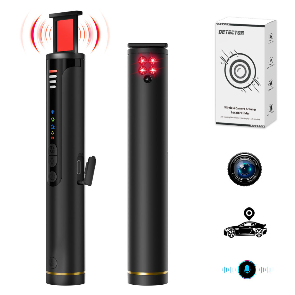 Multifunctional Anti Spy Detector, Detect Hidden Camera, Wireless Bug, GPS Tracker with Burglar Alarm & LED Torch