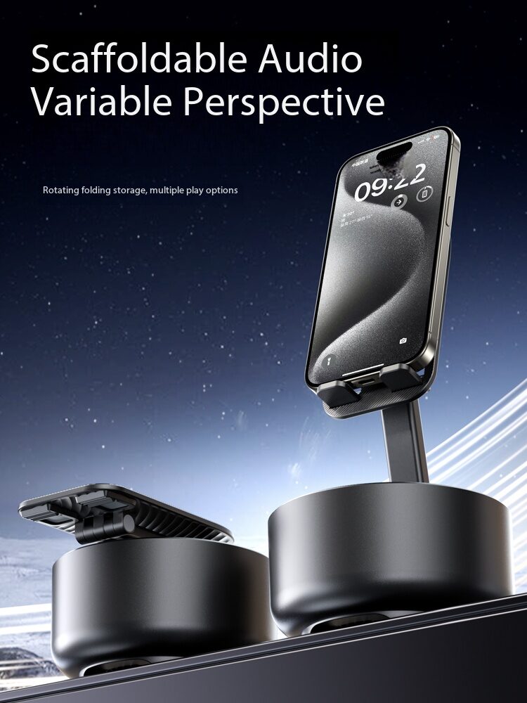 Multifunctional Bluetooth Speaker with 360° Rotatable Height Adjustable Phone Holder, Support TWS, USB, AUX, 5V USB Output - Image 7