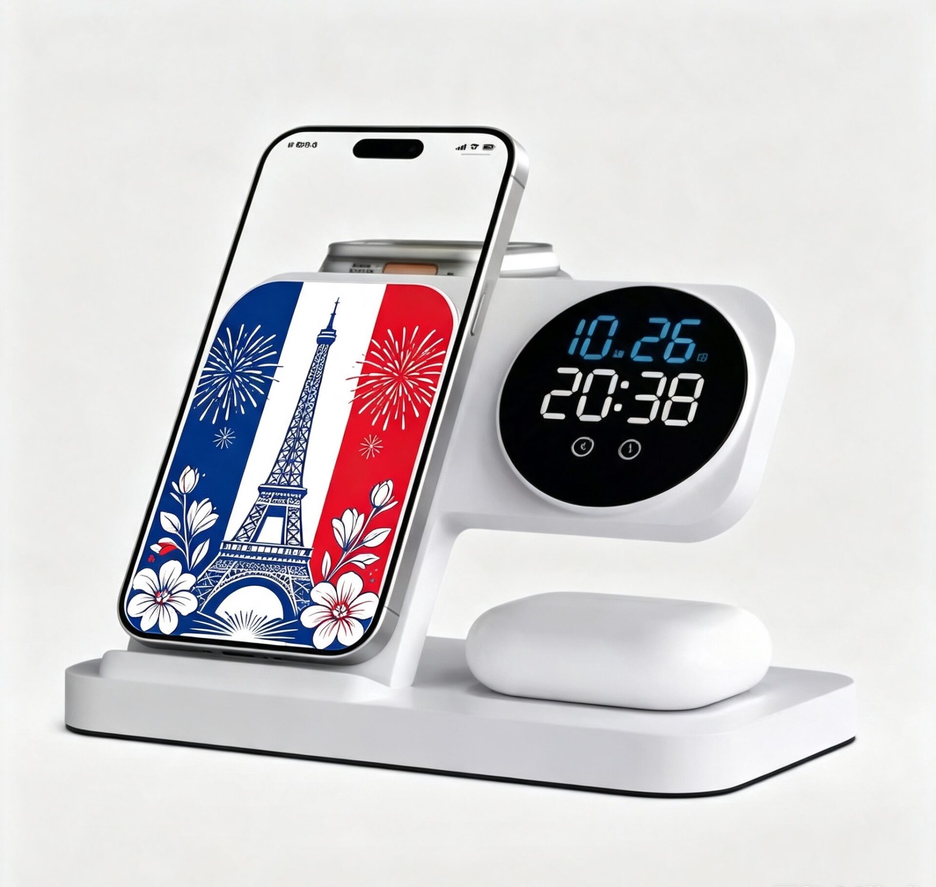Multifunctional wireless charging stand with clock - Image 11