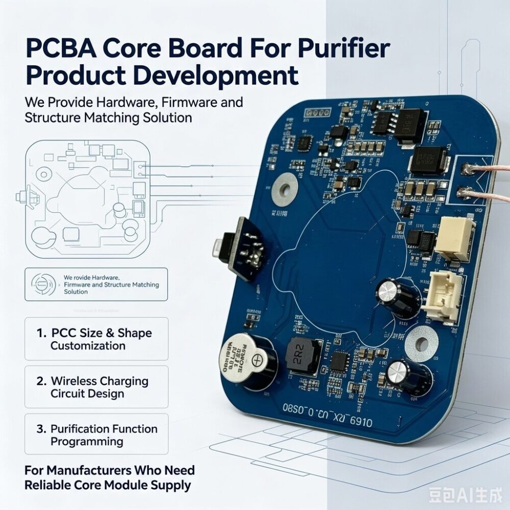 Custom Function Wireless Charging Purifier Module, Programmable Vegetable Washing PCBA Solution For Product Customization