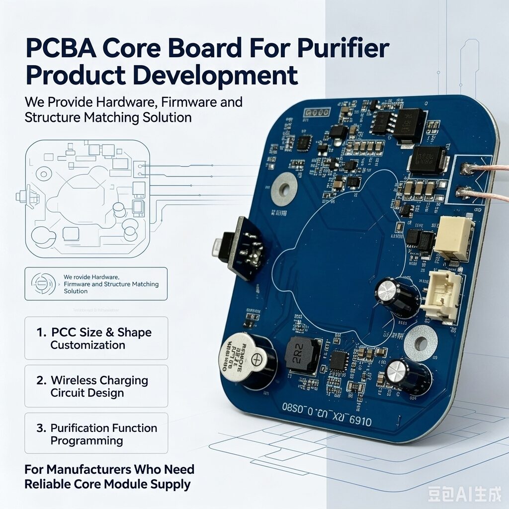 Custom Size & Structure Fruit Vegetable Purifier PCBA Module, Wireless Charging Hydroxyl Water Ion Purification Circuit Board Solution - Image 6