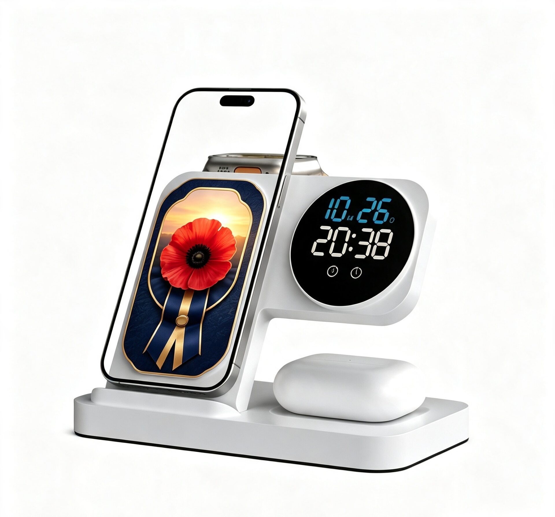 Multifunctional wireless charging stand with clock - Image 9