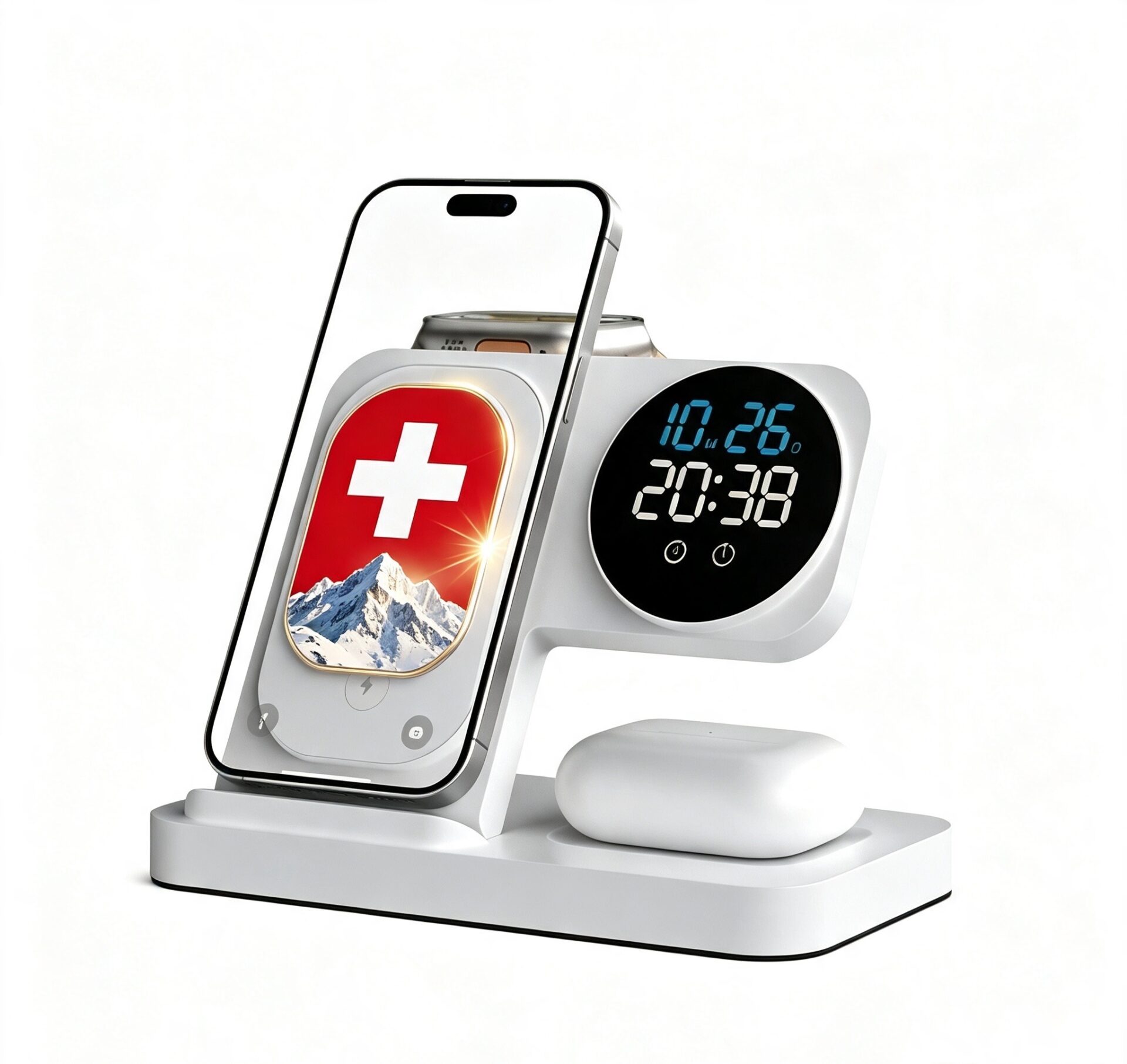 Multifunctional wireless charging stand with clock - Image 5