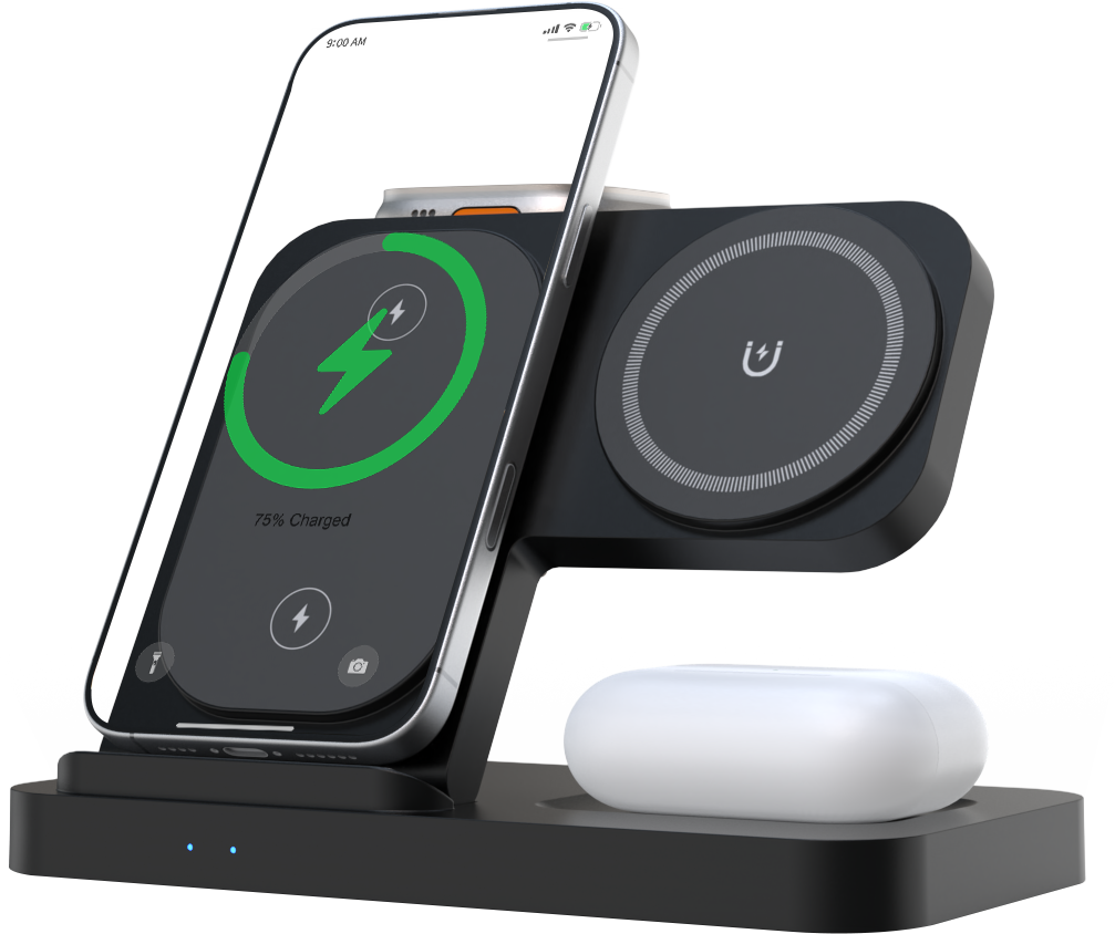 Multifunctional wireless charging stand with clock - Image 3
