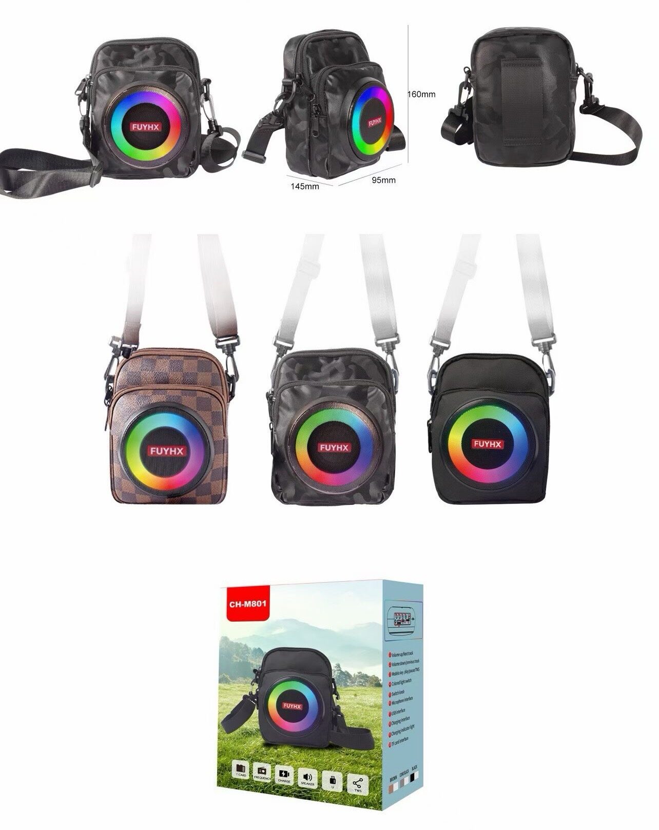 Backpack Bluetooth Speaker with RGB Colorful Lights - Image 4