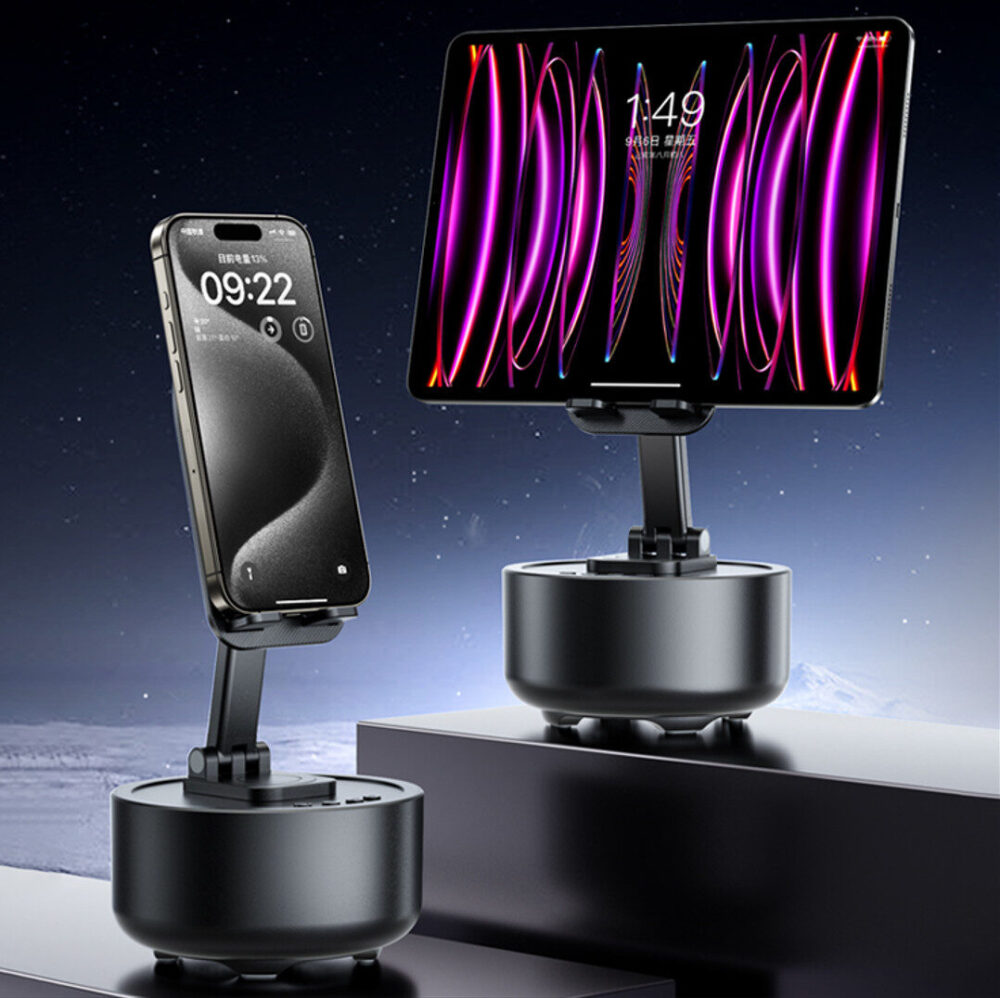 Multifunctional Bluetooth Speaker with 360° Rotatable Height Adjustable Phone Holder, Support TWS, USB, AUX, 5V USB Output