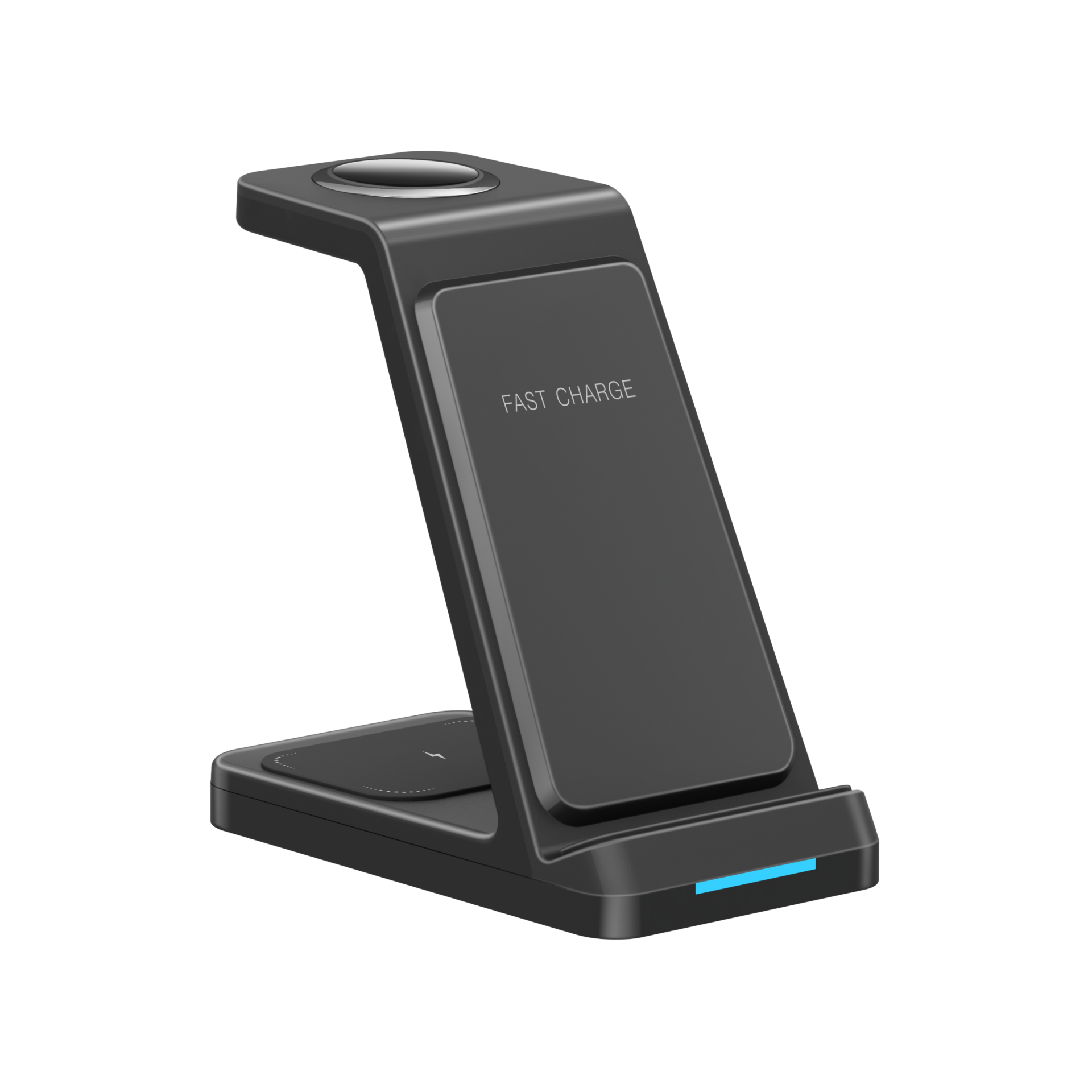 Vertical QI Standard 3-in-1 Wireless Charging Stand With LED Indicator Multi-device Wireless Charger Dock - Image 2
