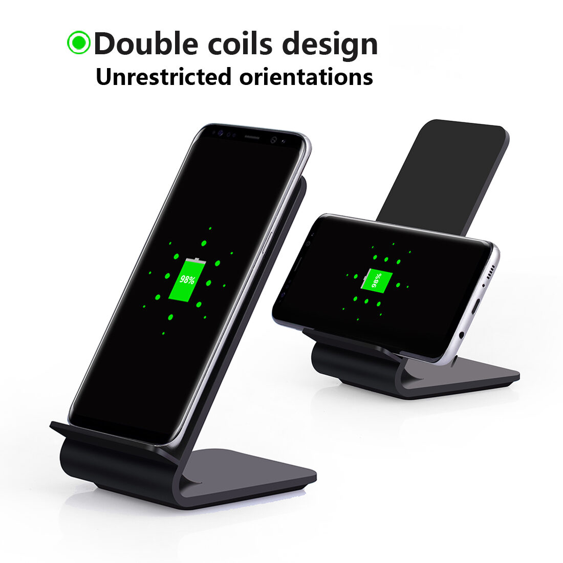 Double Coil Wireless Charger Stand with cable - Image 7