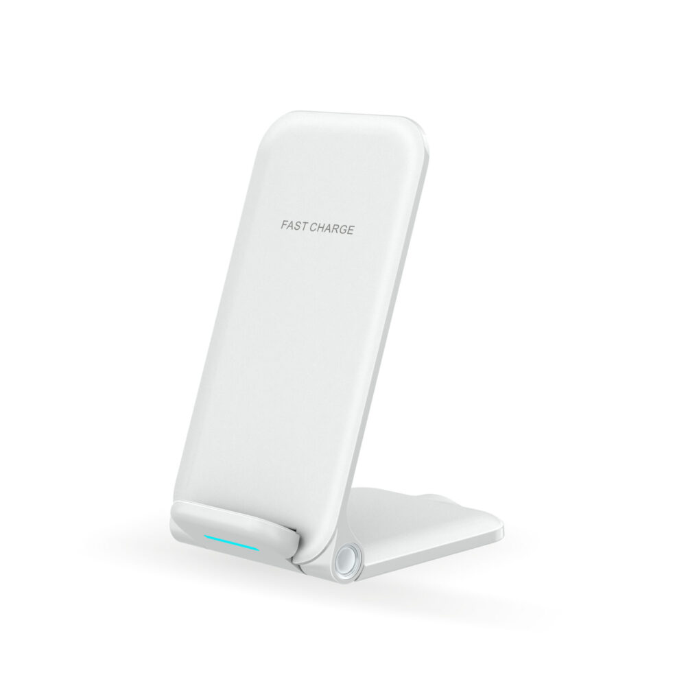 Budget Foldable Wireless Charging Stand with Dual Coil, Universal Qi Phone Holder Charger
