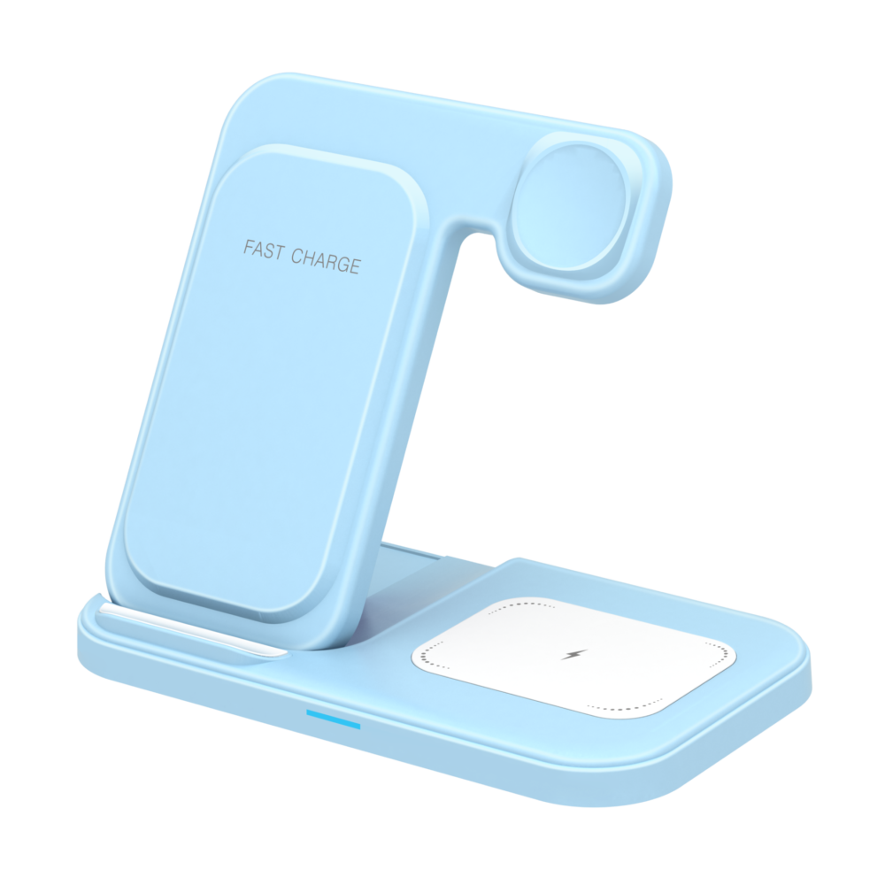 Portable Foldable 3-in-1 QI Wireless Charging Stand Multi-Function Fast Charger for iPhone Watch Earbuds