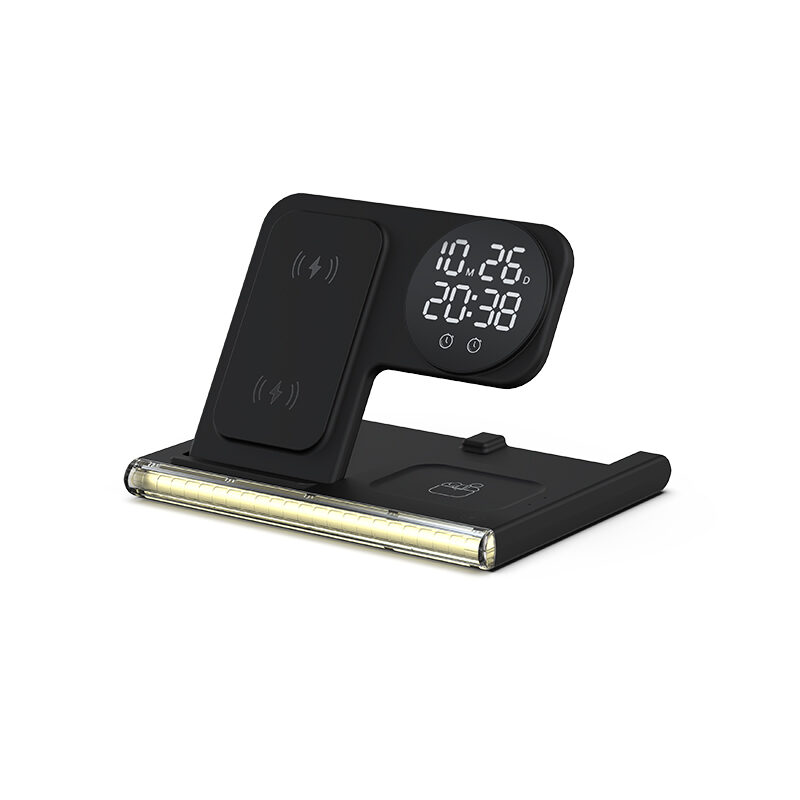 Foldable 3‑in‑1 Wireless Charger Dock Digital Clock & Ambient Light for Phone Earbuds Watch Home Use - Image 11