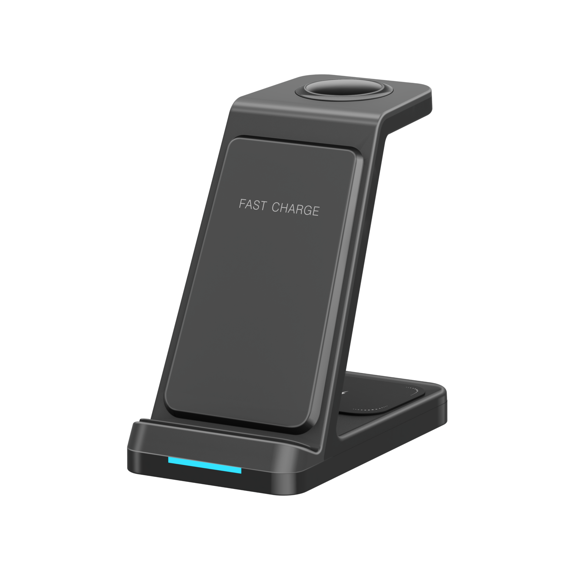 Vertical QI Standard 3-in-1 Wireless Charging Stand With LED Indicator Multi-device Wireless Charger Dock - Image 3