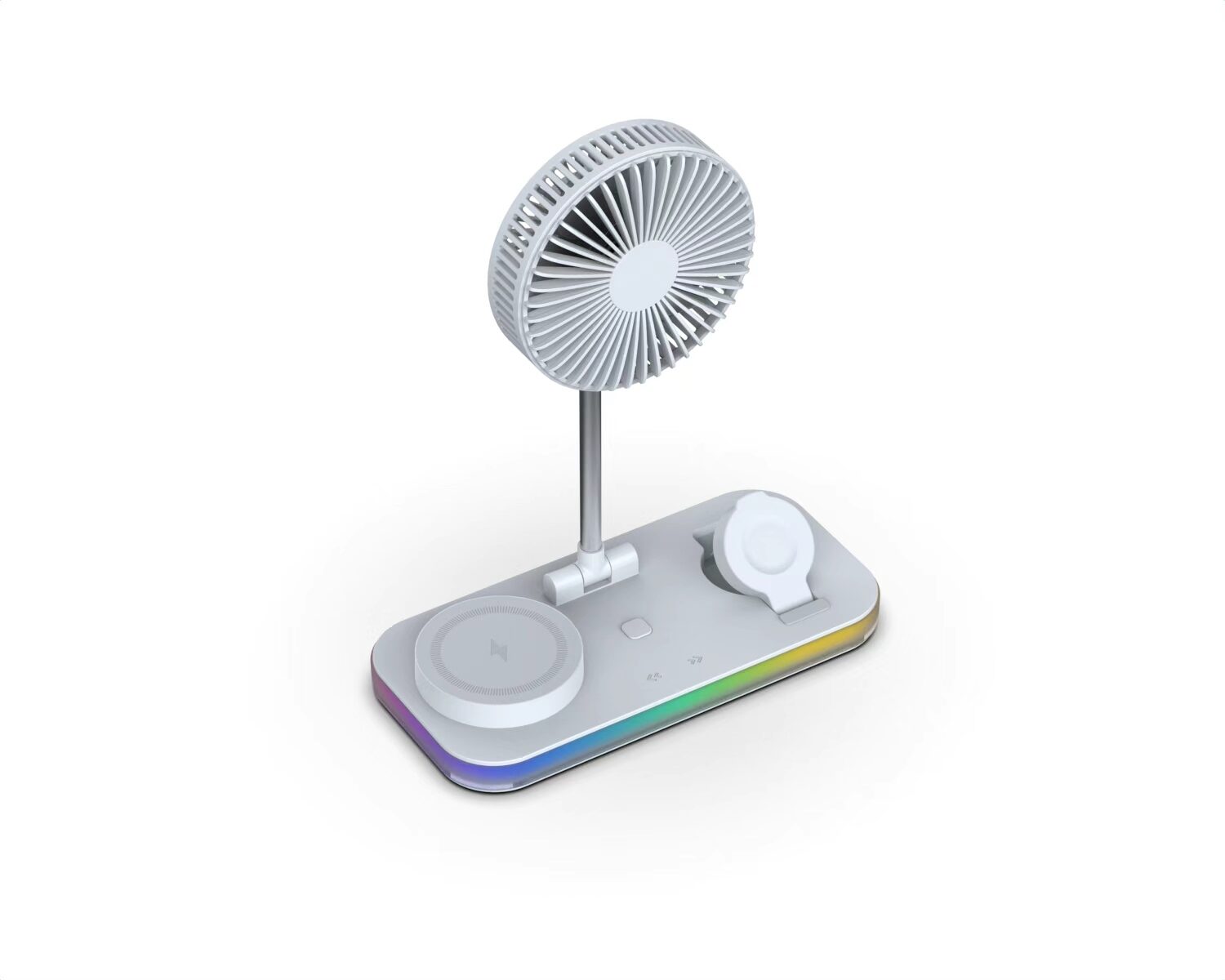 Portable Foldable Desk Fan with 3-in-1 Wireless Phone Charger and RGB light - Image 5