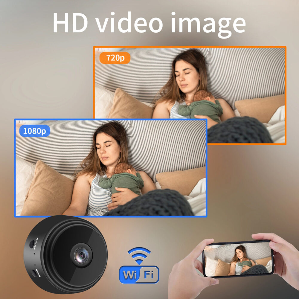 Home Hidden Mini Magnetic Camera Wireless WiFi 1080P Night Vision Small Surveillance Camera Remote Monitor Baby Pet Security Camcorder