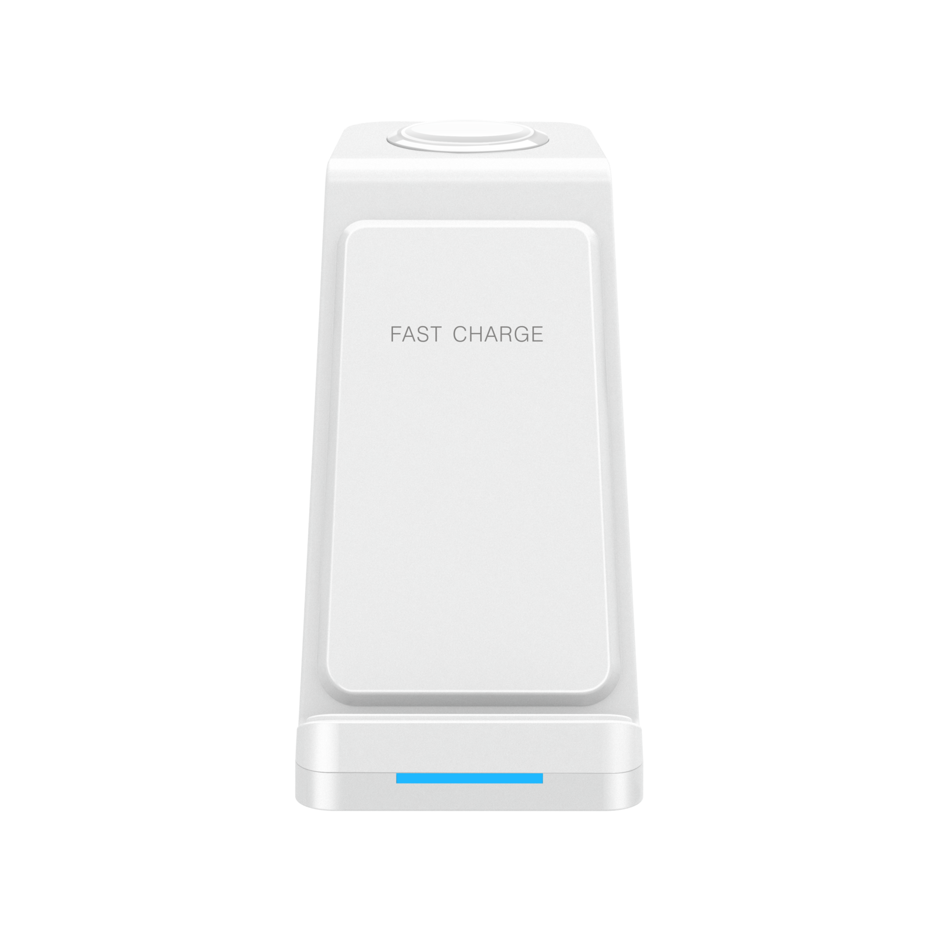 Vertical QI Standard 3-in-1 Wireless Charging Stand With LED Indicator Multi-device Wireless Charger Dock - Image 5