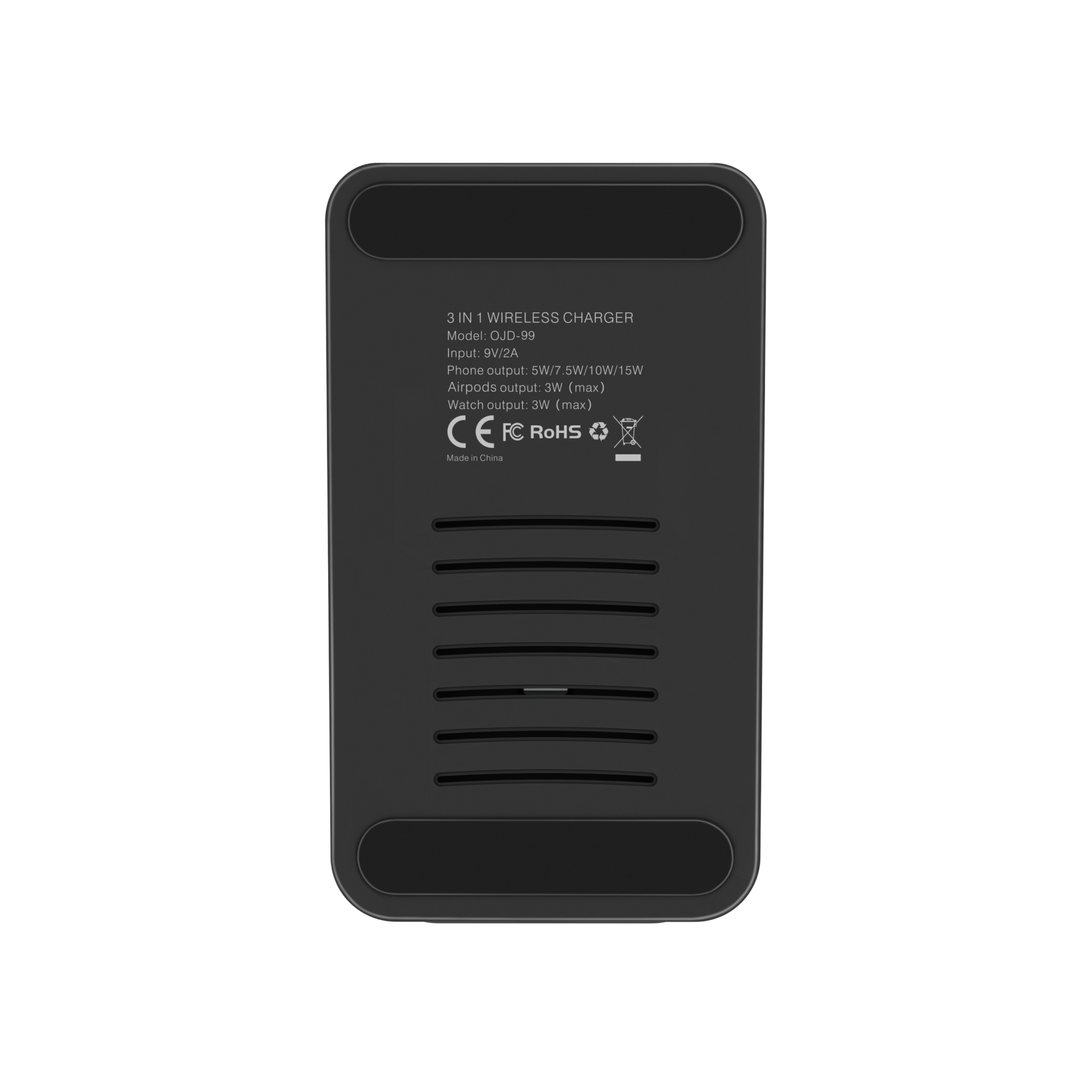 Vertical QI Standard 3-in-1 Wireless Charging Stand With LED Indicator Multi-device Wireless Charger Dock - Image 6