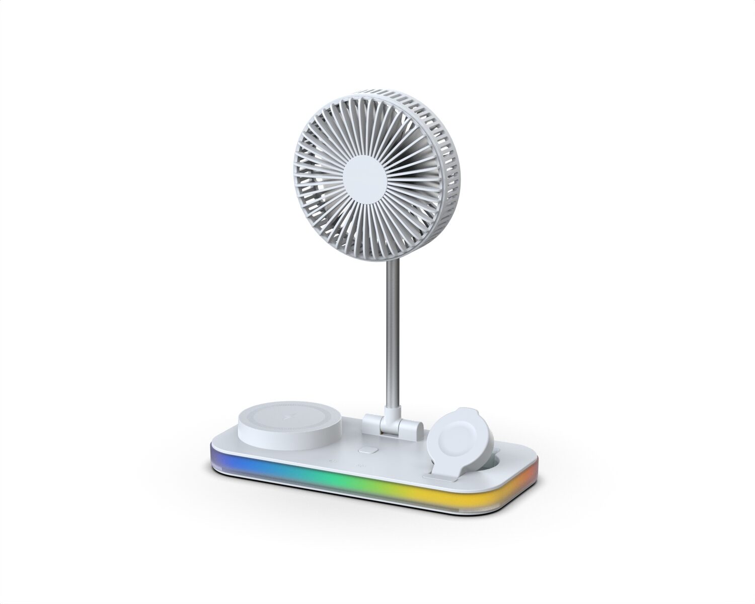 Portable Foldable Desk Fan with 3-in-1 Wireless Phone Charger and RGB light - Image 9
