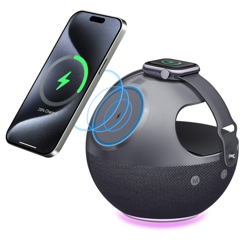 5-in-1 wireless charger bluetooth speaker