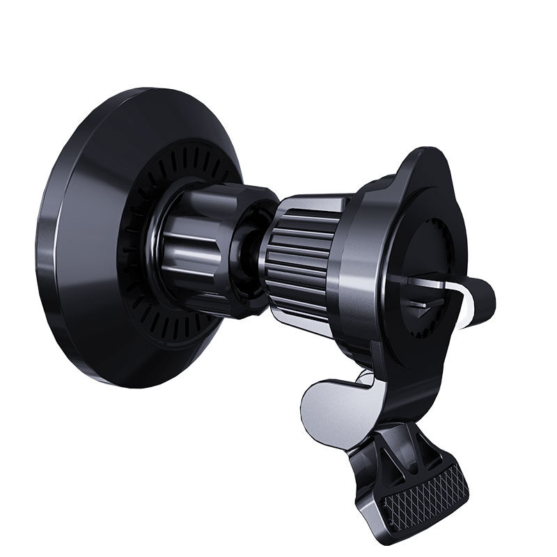 N52 Magnetic Aesthetics Car Wireless Flash Charger | 15W Fast Charging Air Vent Phone Mount with Ice Blue Ambient Light