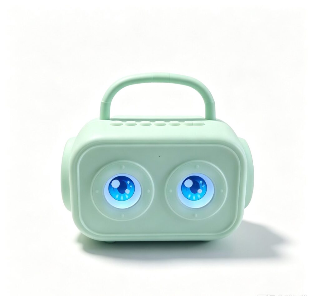 Kids Karaoke Bluetooth Speaker | Custom Blinking Animated Eye Display Dual Wireless Mics
