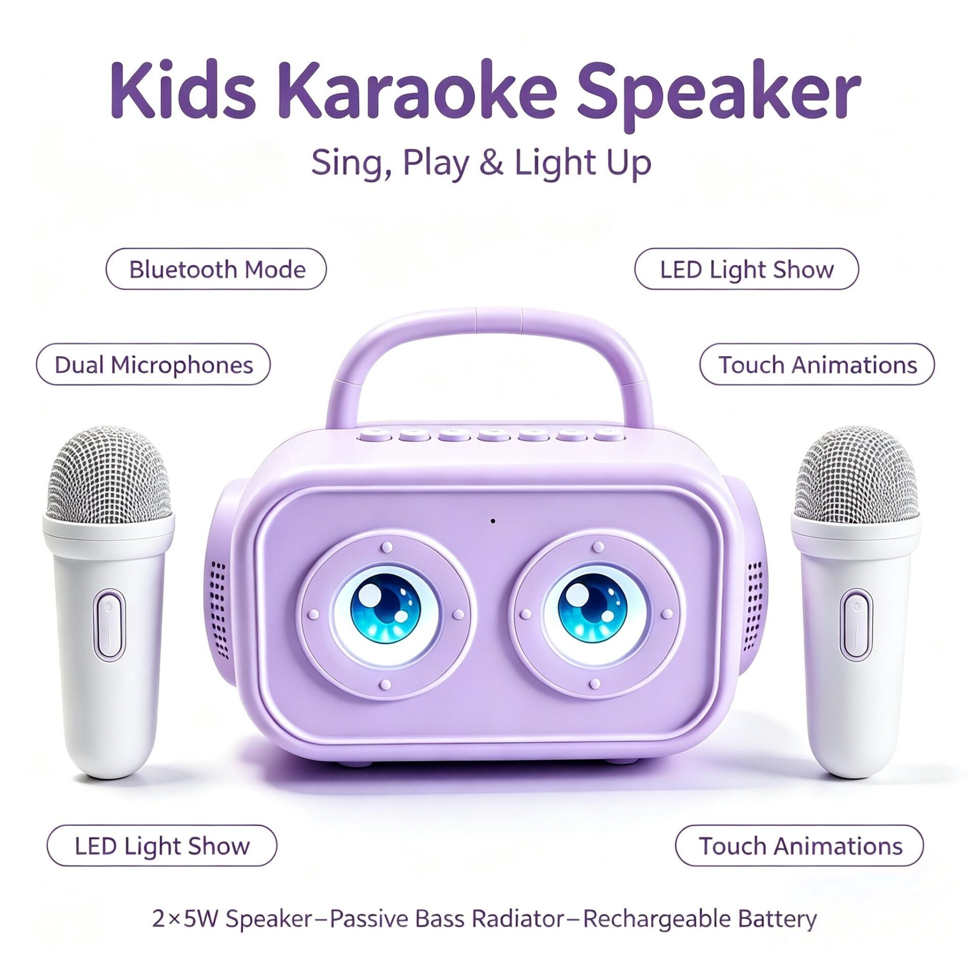Wholesale Kids Bluetooth Karaoke Speaker | Custom Eye Animation Private Label ODM OEM Manufacturer - Image 7