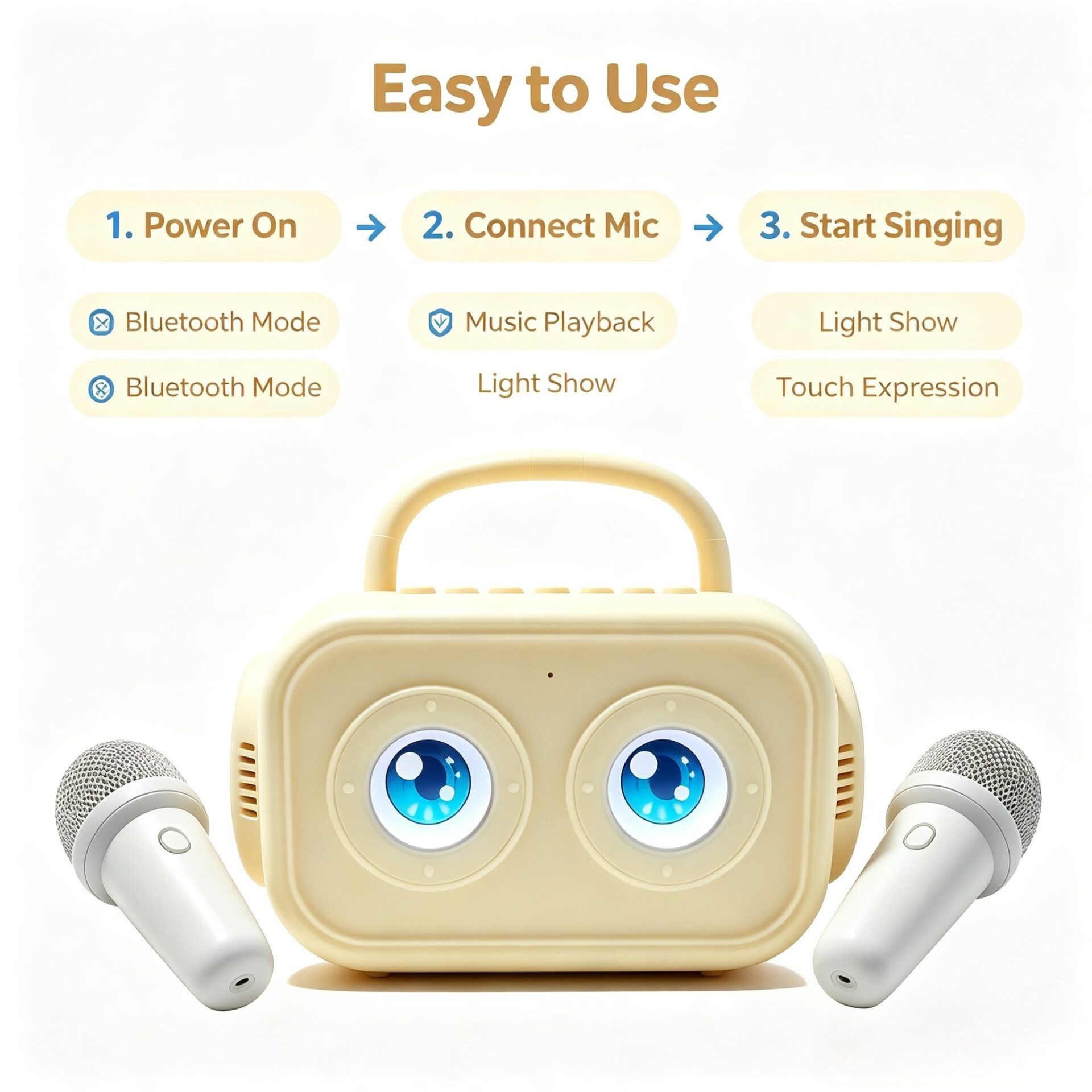 Wholesale Kids Bluetooth Karaoke Speaker | Custom Eye Animation Private Label ODM OEM Manufacturer - Image 3