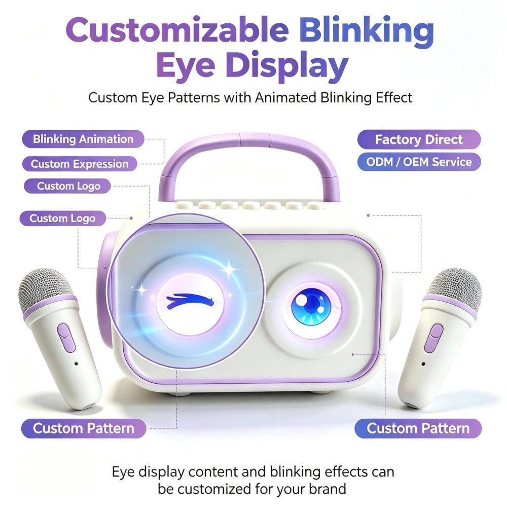 Wholesale Kids Bluetooth Karaoke Speaker | Custom Eye Animation Private Label ODM OEM Manufacturer