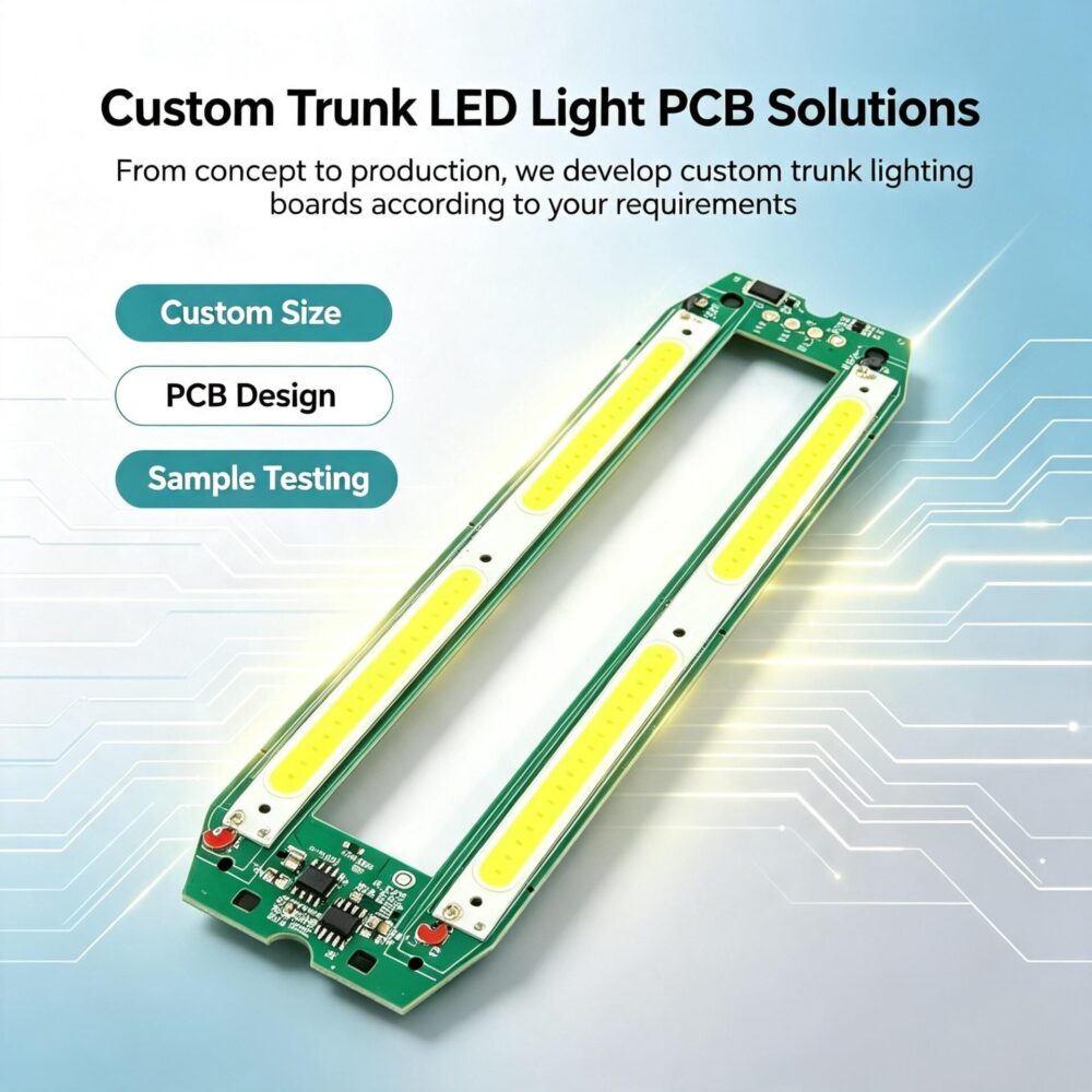 Custom Size Car Trunk LED Light PCB Board | Voltage Adaptation Brightness Control Custom Function Mode With Sample Testing Service