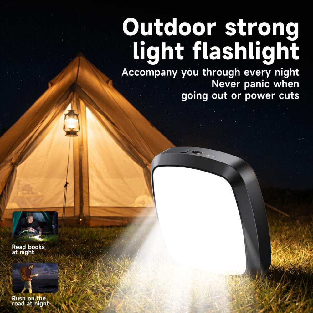 Solar Camping Light | 10000mAh Battery PD Fast Charging Portable Solar Power Bank for Outdoor Camping Hiking Emergency
