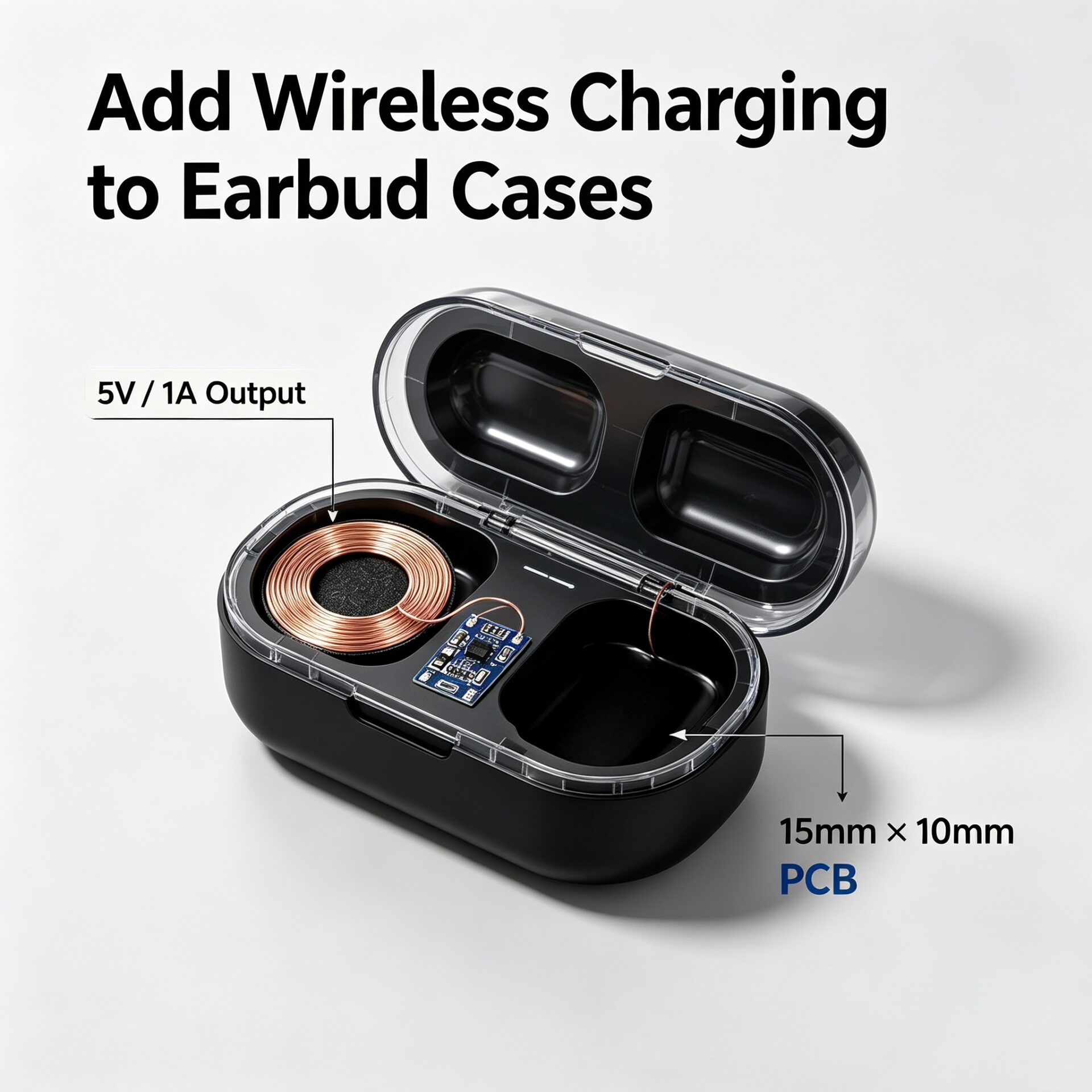 Embedded Wireless Charging Receiver Board 5V1A | 1.3mm Thin 28mm Coil 15x10mm PCB Qi Charging Module - Image 7