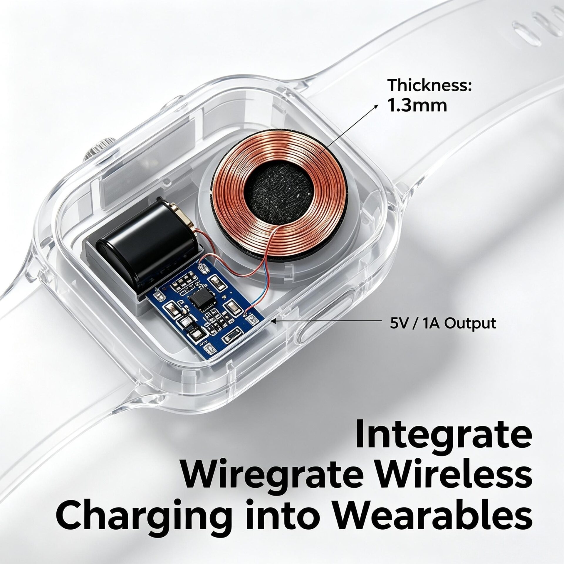 Embedded Wireless Charging Receiver Board 5V1A | 1.3mm Thin 28mm Coil 15x10mm PCB Qi Charging Module - Image 6