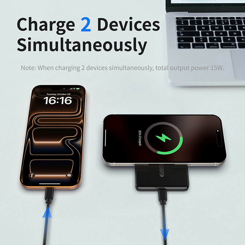 5000mAh Magnetic Wireless Power Bank | 15W Wireless PD20W Fast Charging Portable Magnet Charger - Image 7