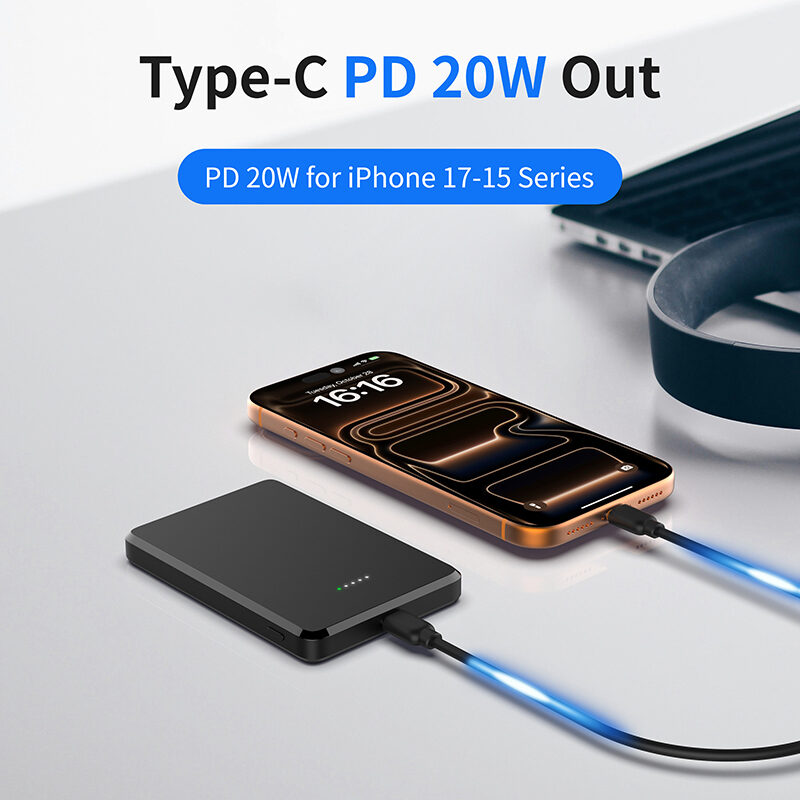 5000mAh Magnetic Wireless Power Bank | 15W Wireless PD20W Fast Charging Portable Magnet Charger - Image 9