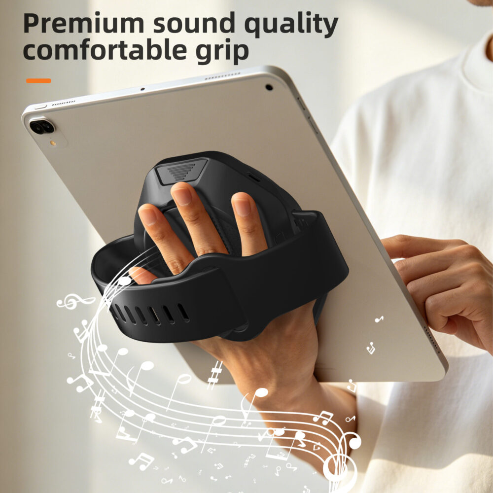 360° Rotating Tablet Stand with Built‑in Bluetooth Speaker