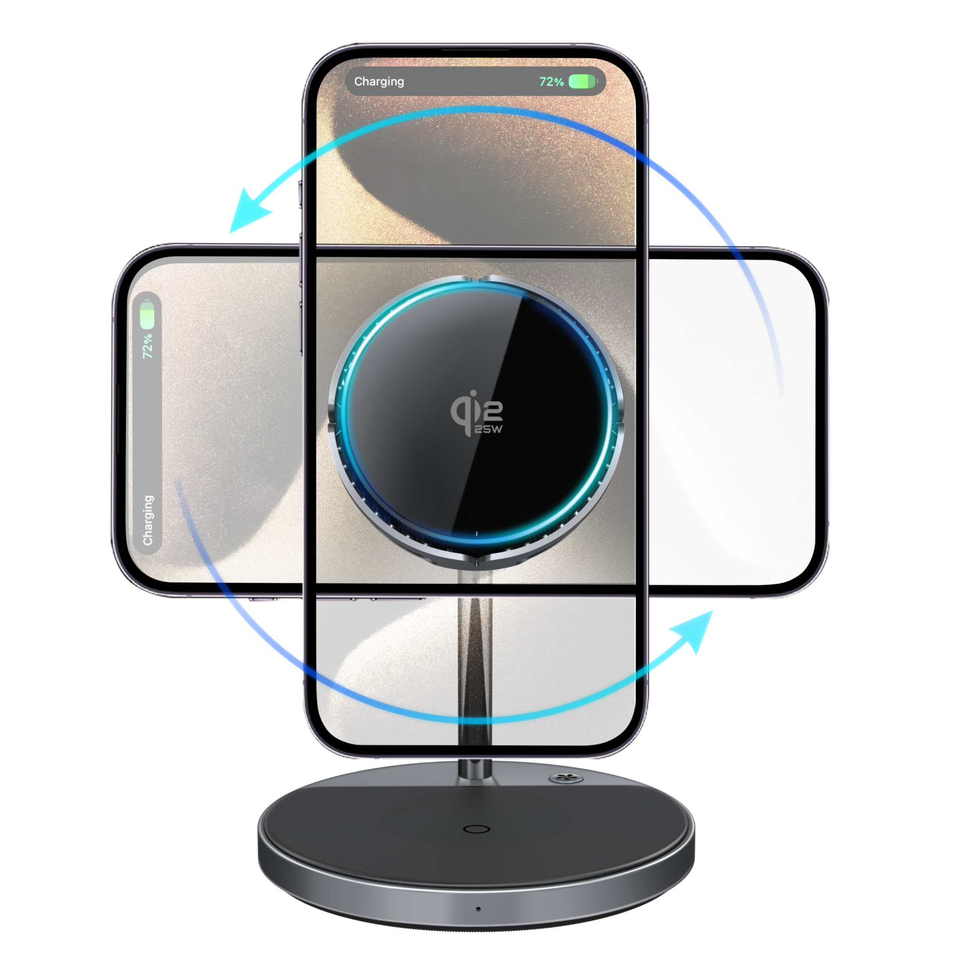 Qi2 Certified 25W 4-in-1 Magnetic Wireless Charger with Cooling Fan - Image 4