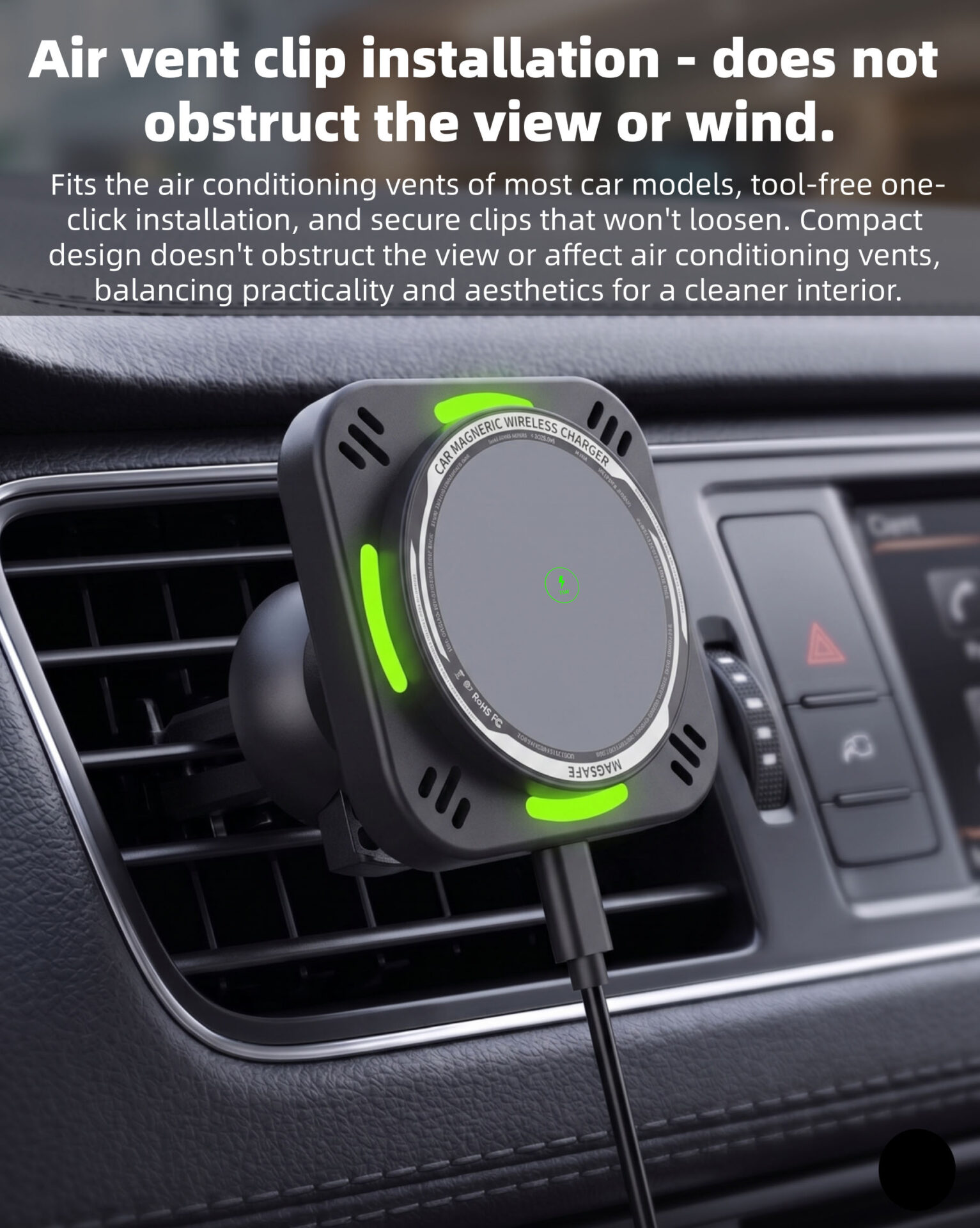 OEM Magnetic Wireless Car Charger Mount | 15W Qi Car Charger Factory - Image 3